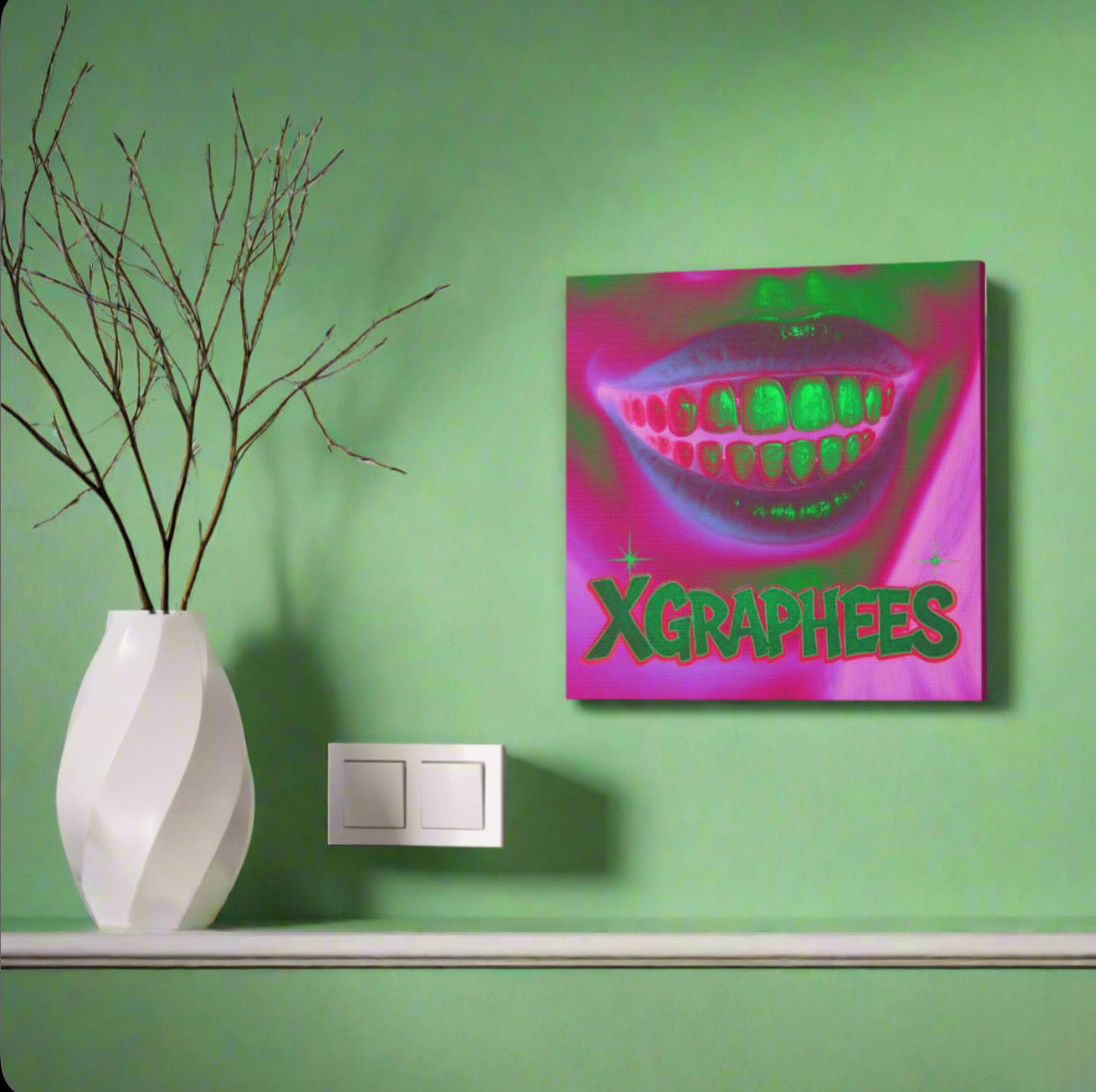 XGRAPHEES - Pink/Green Smiley Canvas (PRE-ORDER Ships by July 25th) 
